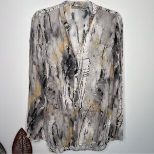 Go by Go Silk Gray Multi Silk Top J22